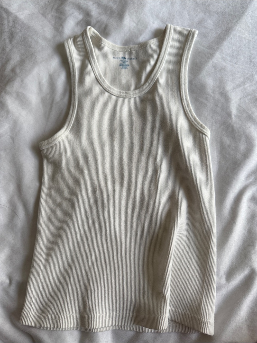 Brandy Melville Cream Ribbed Tank Top - Picture 2 of 3